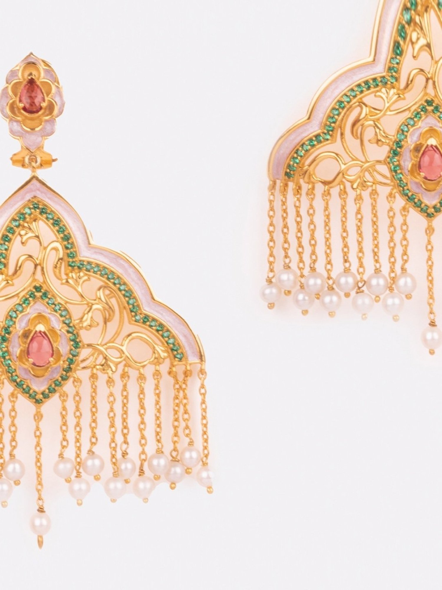 Shaya 92.5 Sterling Silver Yellow Gold Shaadi Squad Bindaas Bahu Earrings for Women