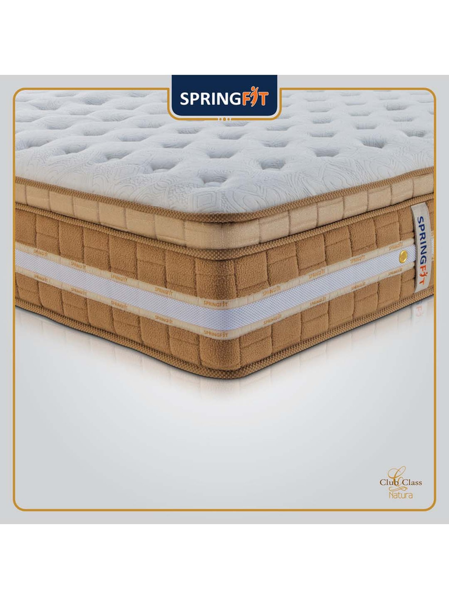 Springfit Club Class Natura Orthopedic Pocket Spring Bed Mattress 6 inch-Single Size(72x36x6)