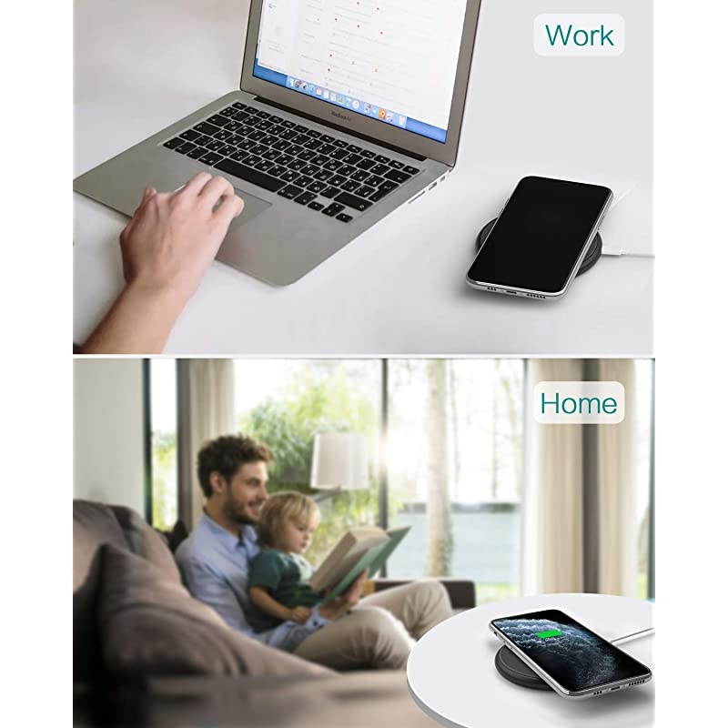 Wireless Charger,C10s 10w Qi-Certified Aluminum Fast Wireless Charging Pad Compatible with iPhone 12/12 Pro/12 Mini/12 Pro Max/11 Pro max/Xs Max/XR,Samsung Galaxy S20/S10/S10E/S9(Black