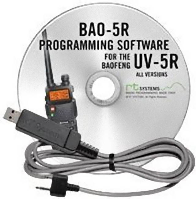 RT Systems BAO-5R Programming Software and USB-K4Y Cable for the Baofeng/Pofung UV-5R and UV-5RA