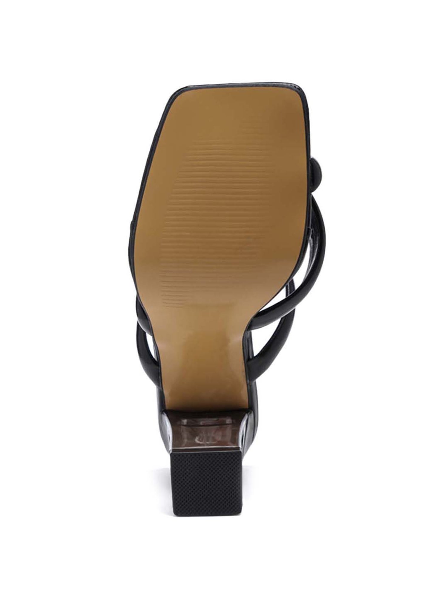 London Rag Women's Black Cross Strap Sandals