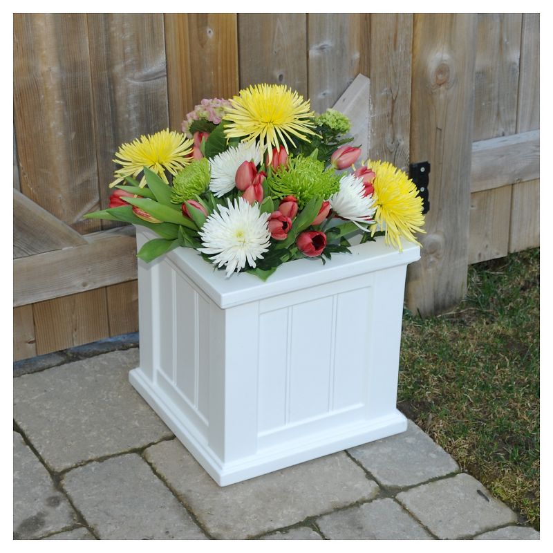 14"x14" Cape Cod Square Outdoor Planter White - Mayne