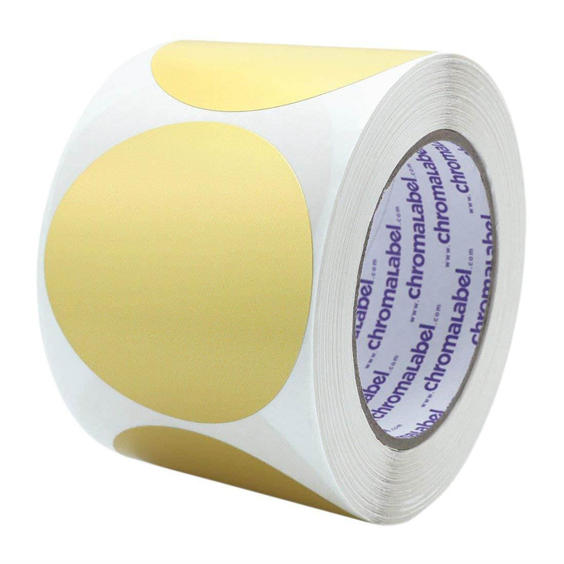 ChromaLabel 3 Inch Color-Code Dot Labels | 500/Roll (Metallic Gold)