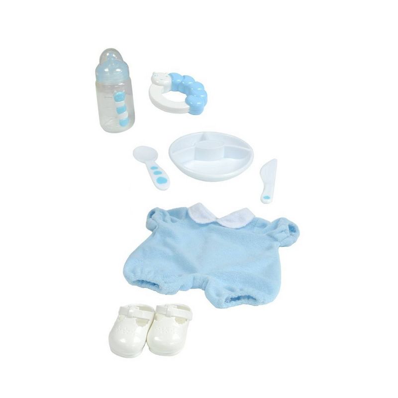 JC Toys Berenguer Boutique 10 Piece Gift Set Blue 15" Realistic Soft Body Baby Doll - Open/Close Eyes