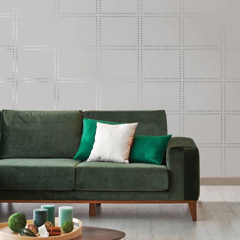 NuWallpaper Tailored Peel & Stick Wallpaper Silver