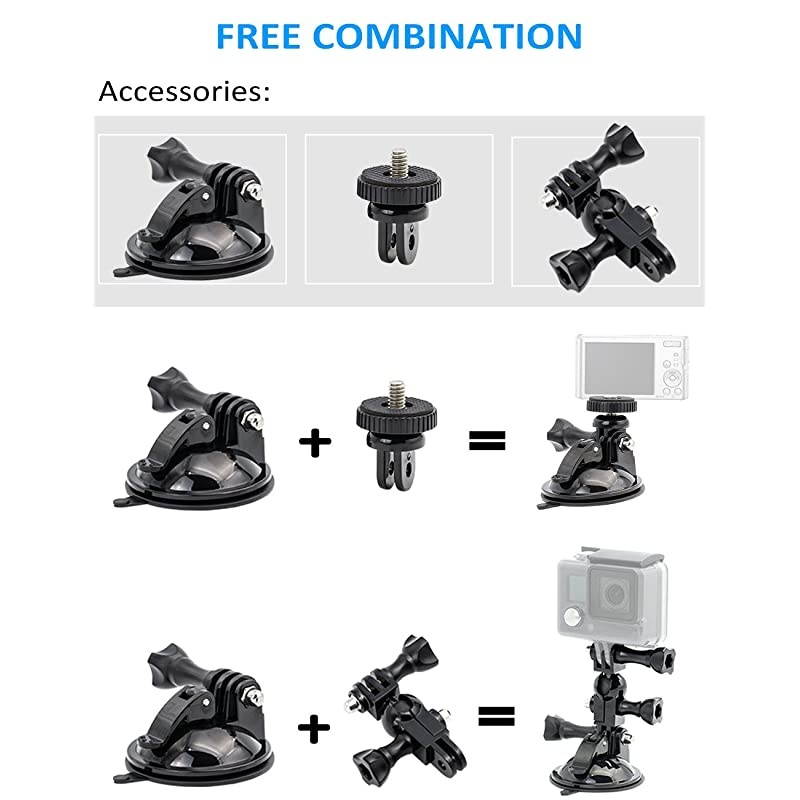Suction Cup Camera Mount for GoPro Hero 9 8 7 6 5 4 3+ 3 2 1 Session
