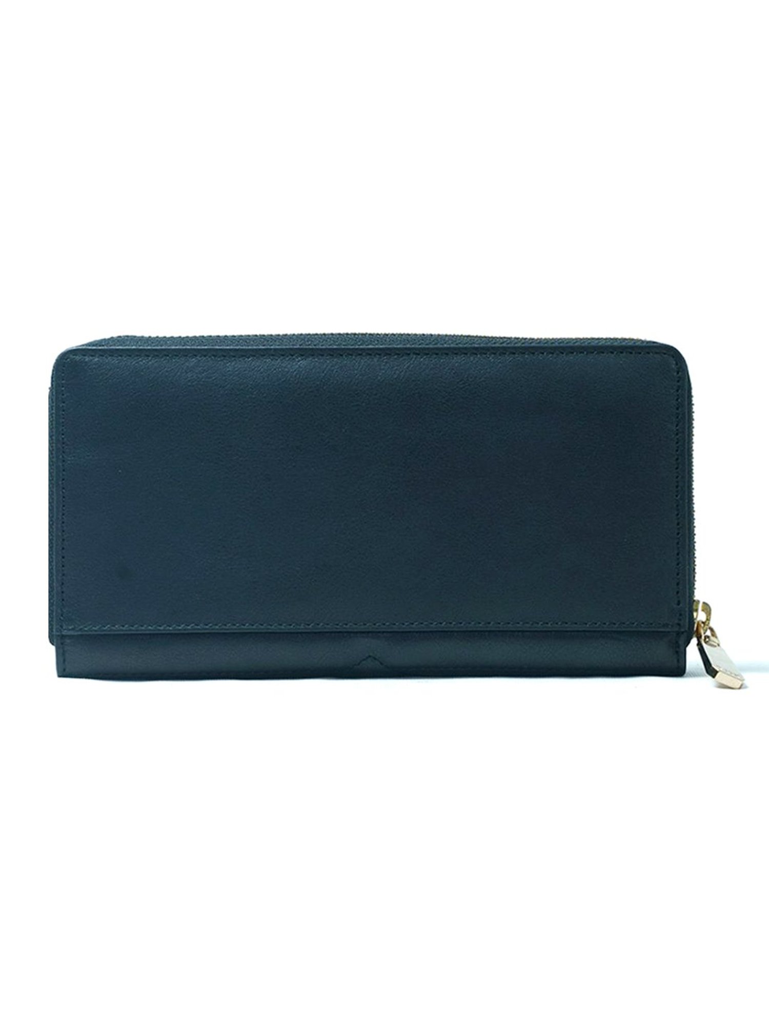 RI2K London Black Leather Quilted Zip around Wallet