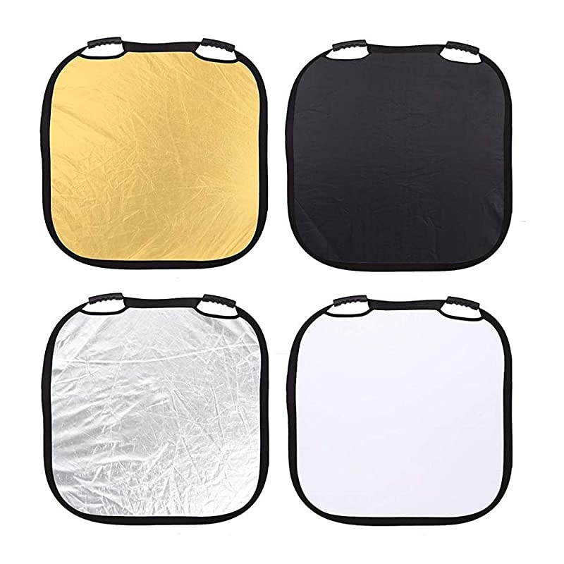 Photography Light Reflectors 40 Inch Lighting Diffuser 5 in 1 Collapsible Square Reflectors with Handle for Photo Studio Video Outdoor Accessories