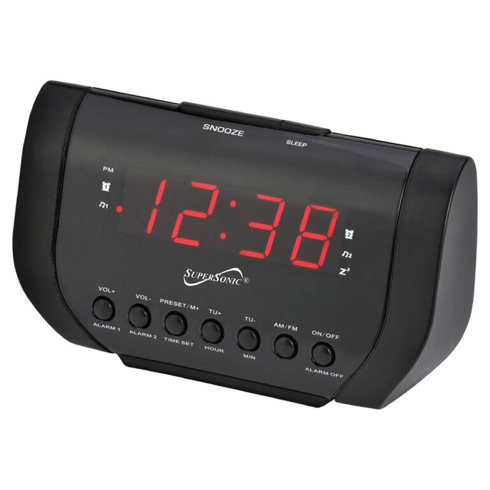 SUPERSONIC SC383U CLOCK RADIO,DUAL ALARM,