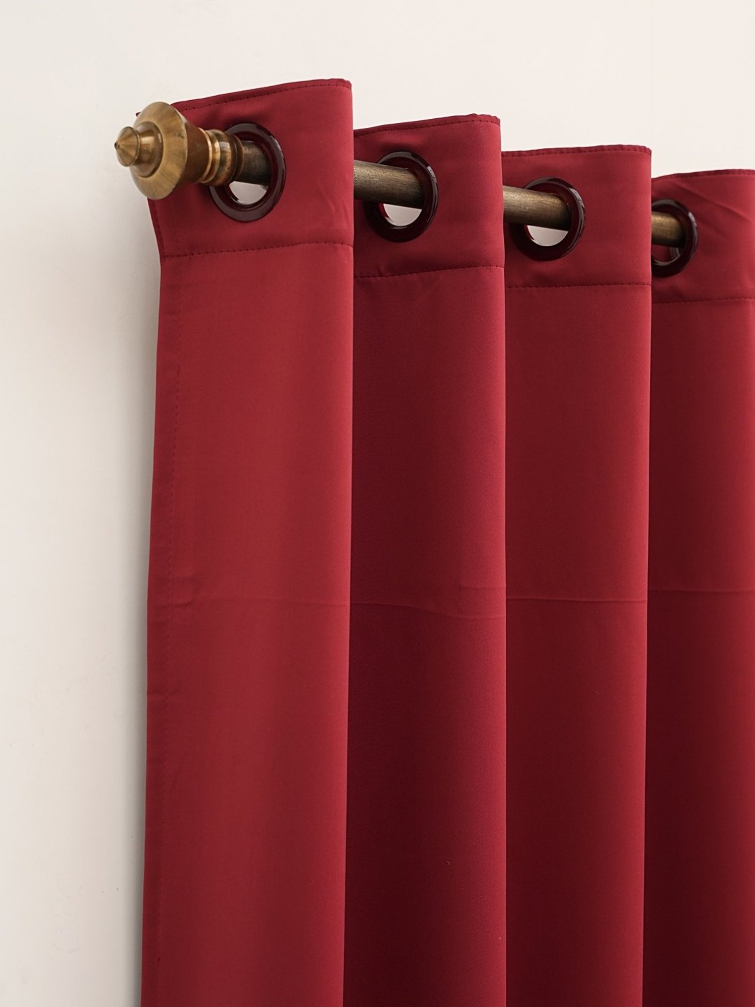 Ariana Zebra Solid Maroon Polyester 5 ft Window Curtain