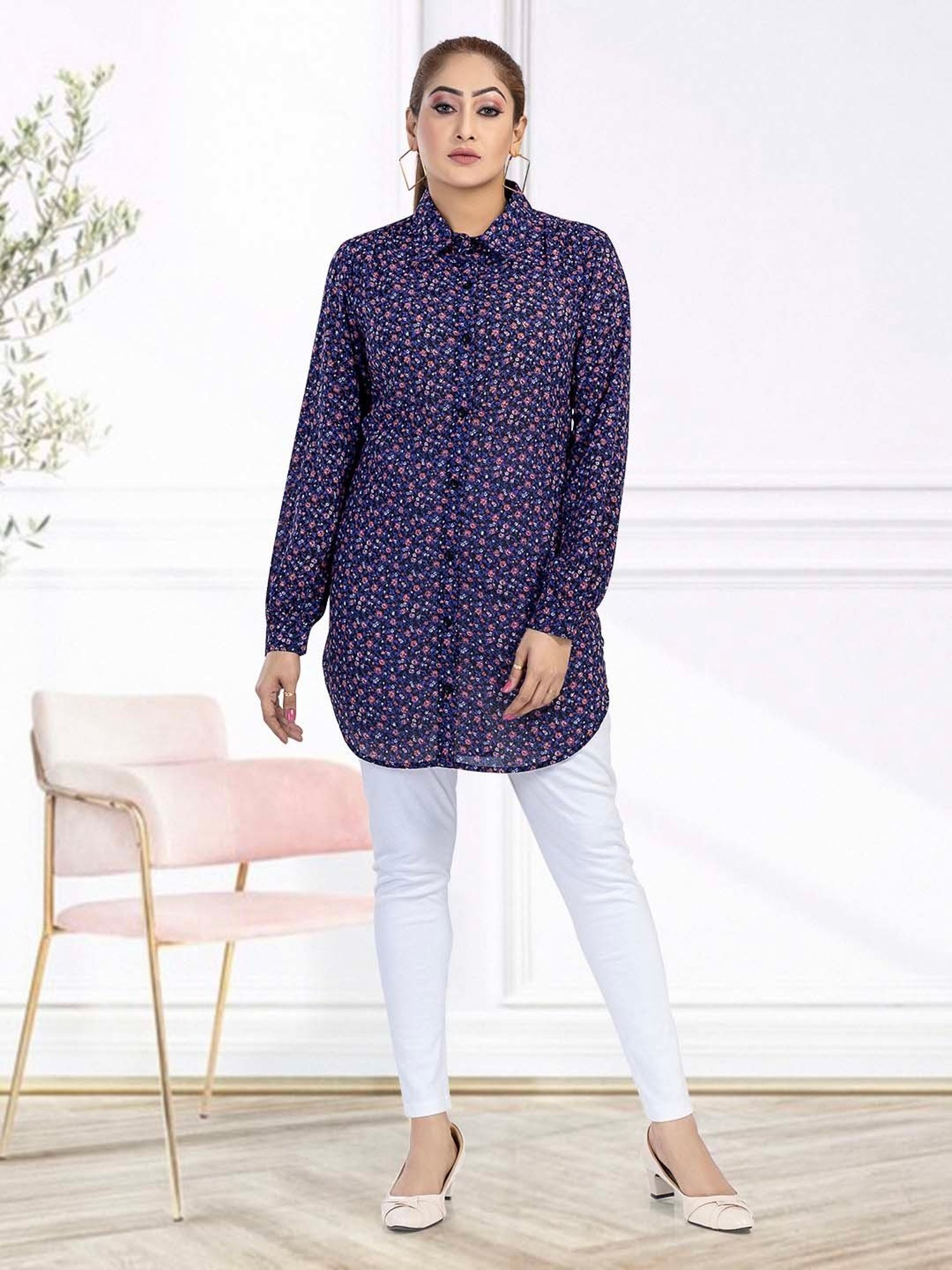 Nino Bambino Purple Printed Long Shirt
