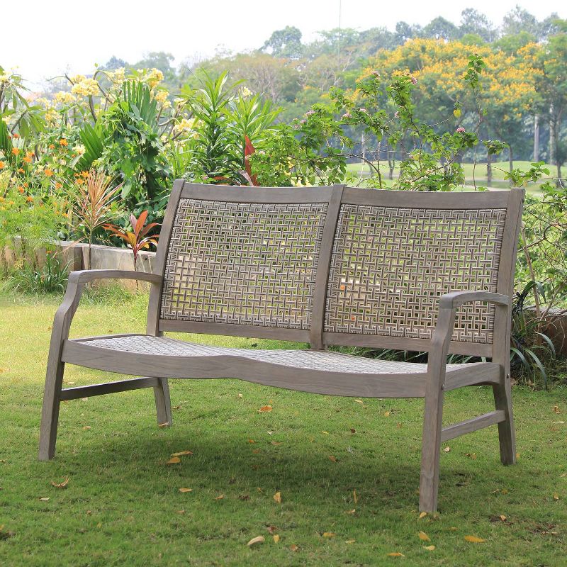 Teak Zuma Patio Loveseat Gray - Cambridge Casual