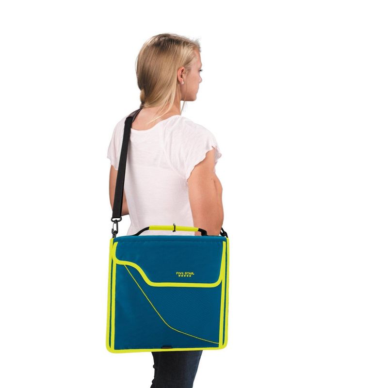 Five Star 850 Sheet 3" Ring Zipper Binder Teal/Yellow
