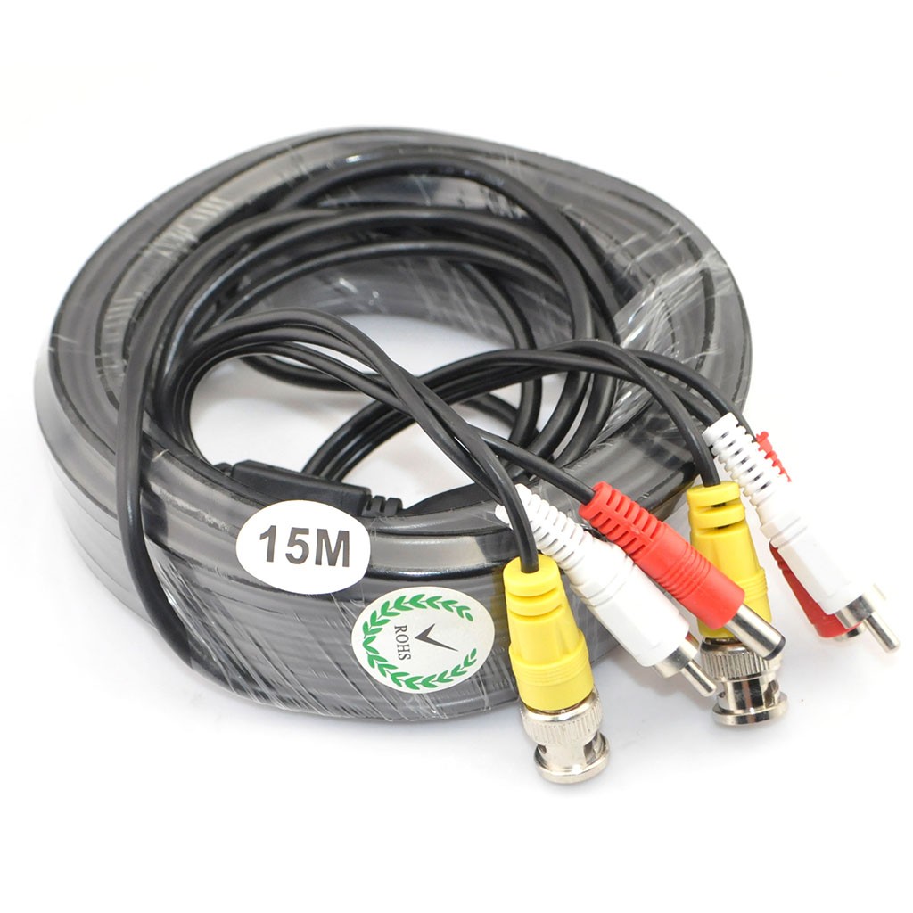 iKKEGOL 49ft 15M Video Audio 12V Power DVR Security CCTV Camera RCA BNC Cable Cord Lead