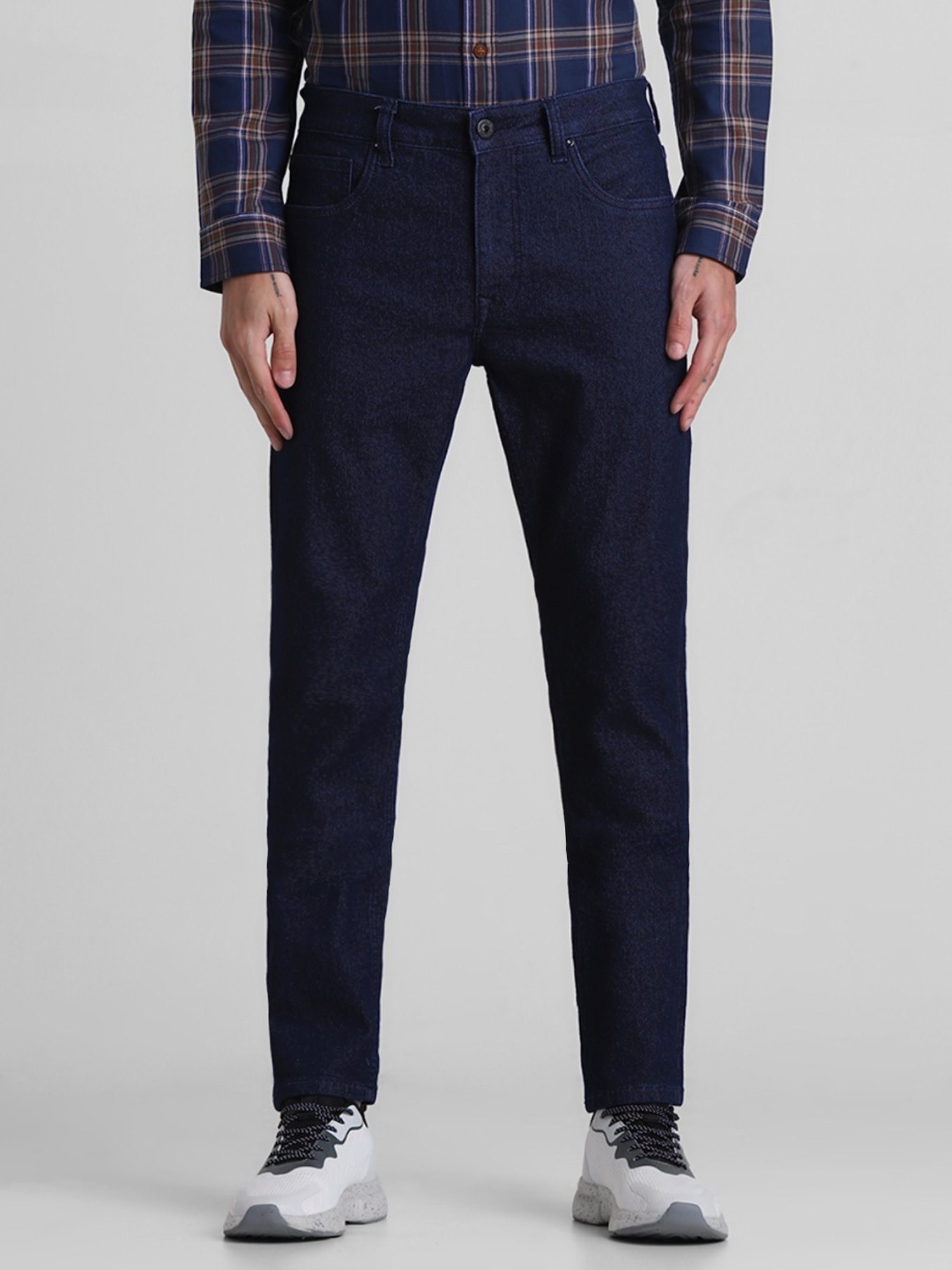 Jack & Jones Dark Blue Denim Cotton Skinny Fit Jeans