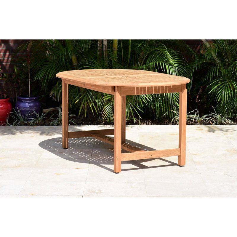 Beetley 7pc Teak Patio Dining Set with Oval Table - Amazonia