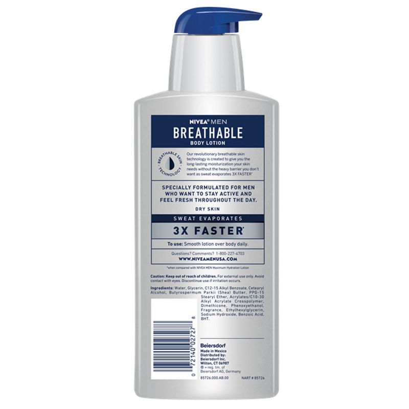 NIVEA Men Breathable Body Lotion - 13.5 fl oz