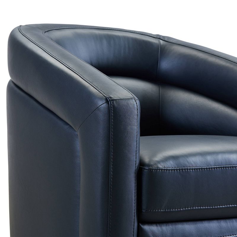 Desi Contemporary Swivel Accent Chair Black Leather - Armen Living