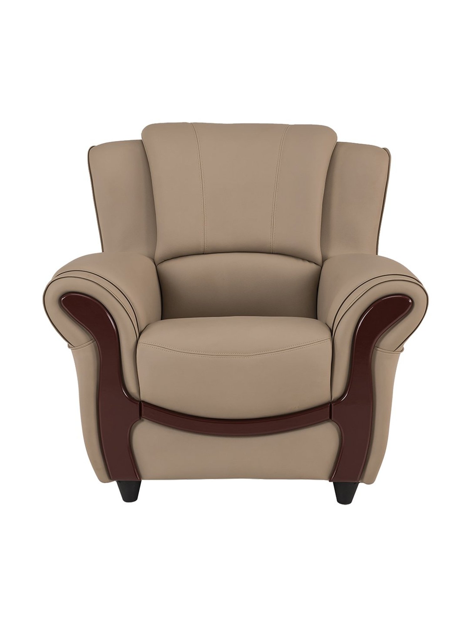 Durian Blos Brown Premium Leatherette 1 Seater Sofa