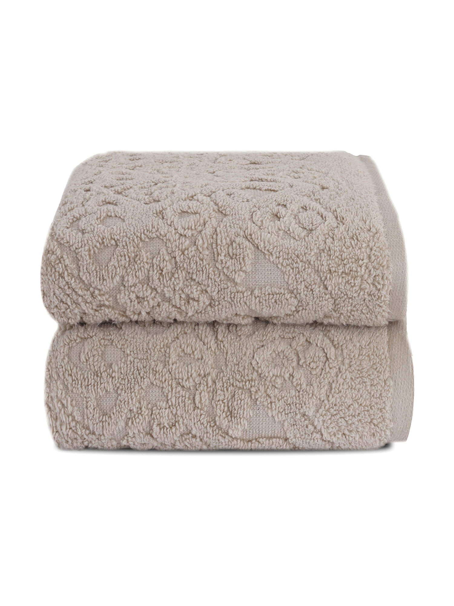 Maspar Beige 550 GSM Cotton Hand Towel - Set of 2