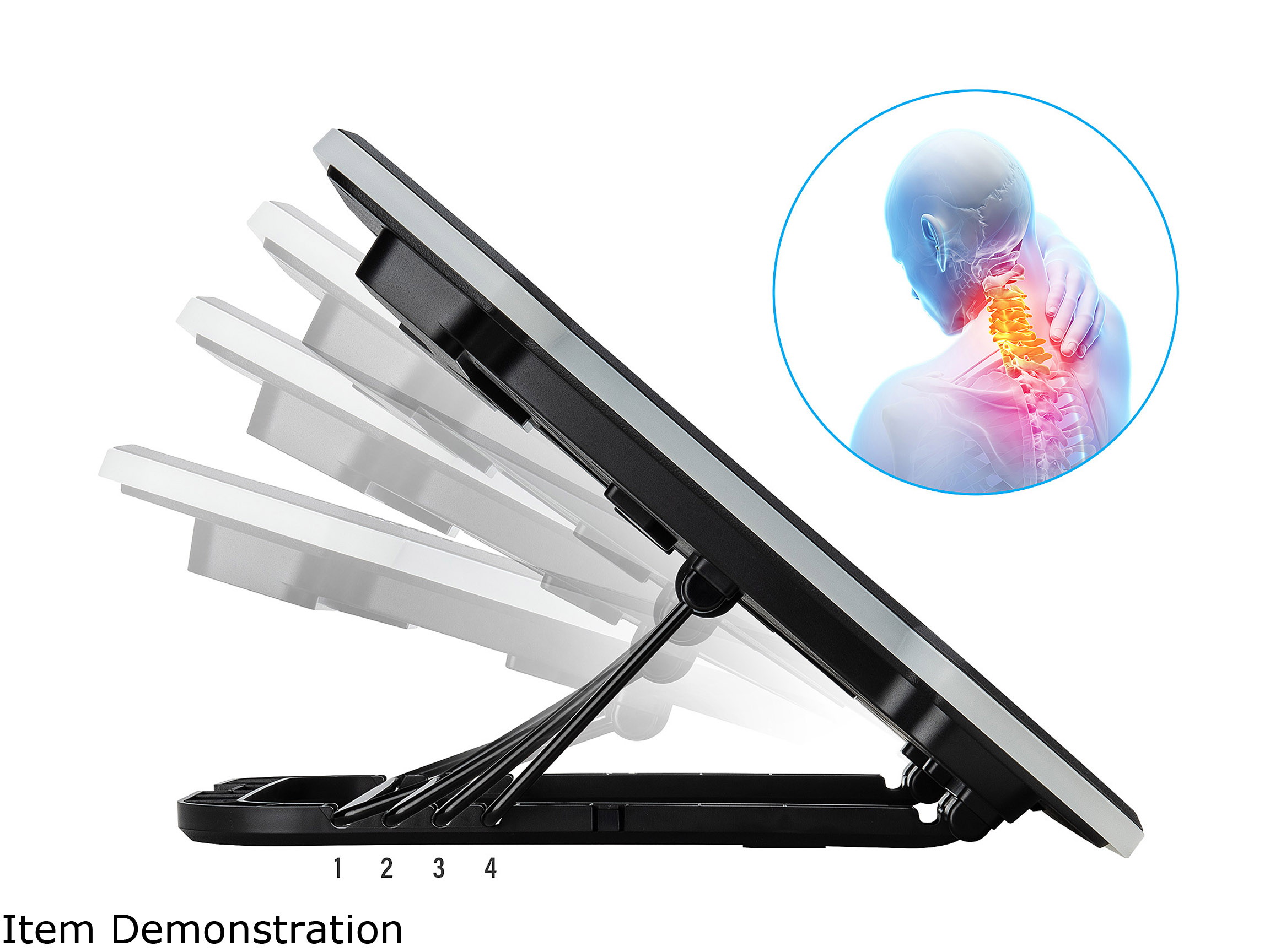 Laptop Cooling Pad, Laptop Cooler with 5 Quiet Red LED Fans for 12"-17" Inch Laptop, Dual USB 2.0 Ports, Portable Angle Adjustable Laptop Stand for Gaming Laptop-Green