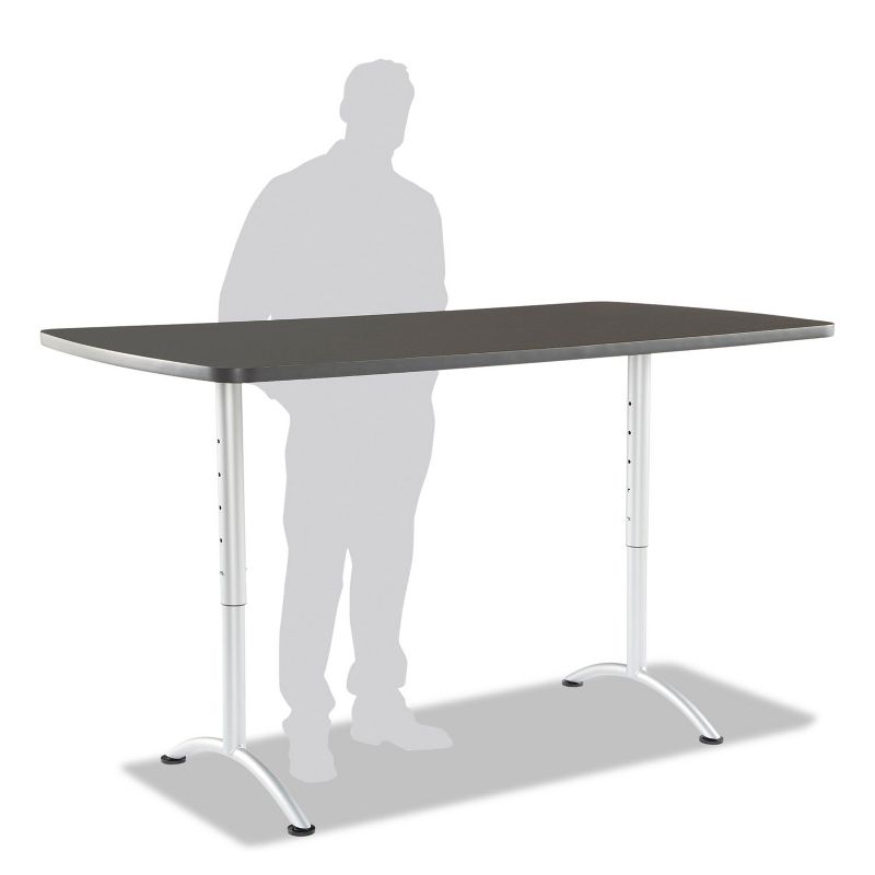 Iceberg ARC Sit-to-Stand Tables Rectangular Top 36w x 72d x 30-42h Graphite/Silver 69327