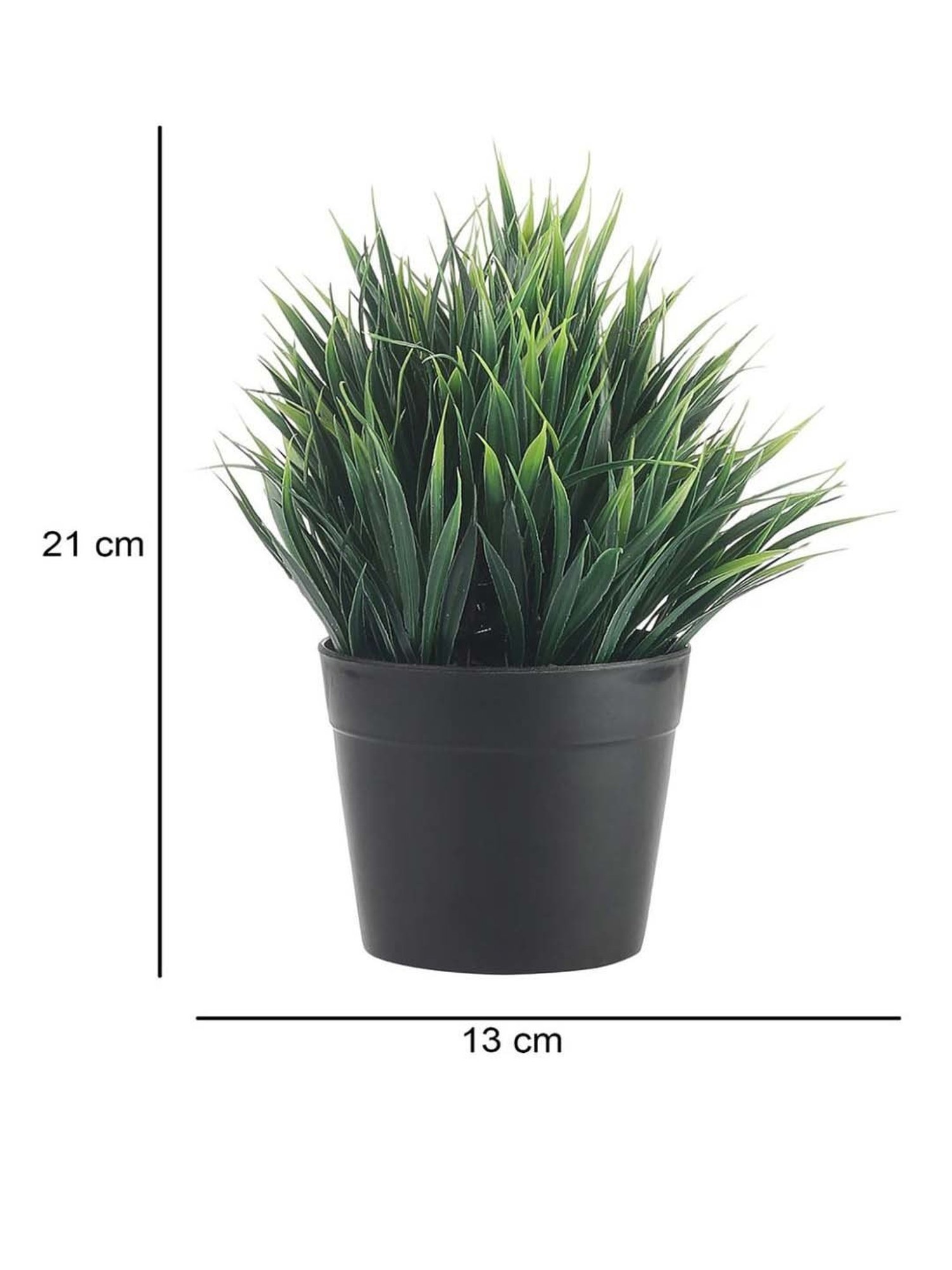 Foliyaj Green Plastic Artificial Plant With Thick Leaves With Pot