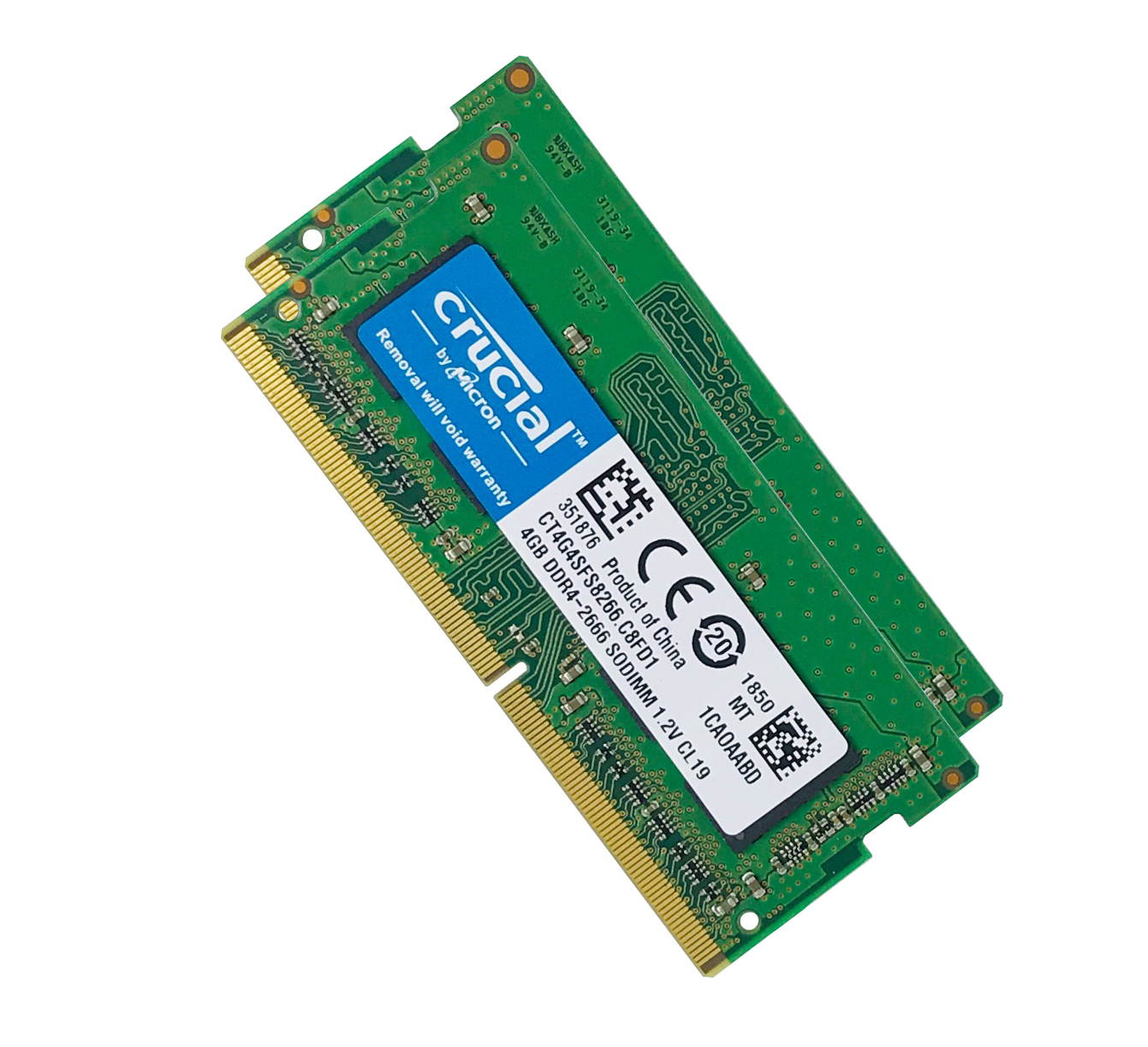 Crucial 8GB(2X4GB) Single DDR4 2666 MT/s (PC4-21300) 2RX8 SODIMM 260-Pin Memory CT4G4SFS8266