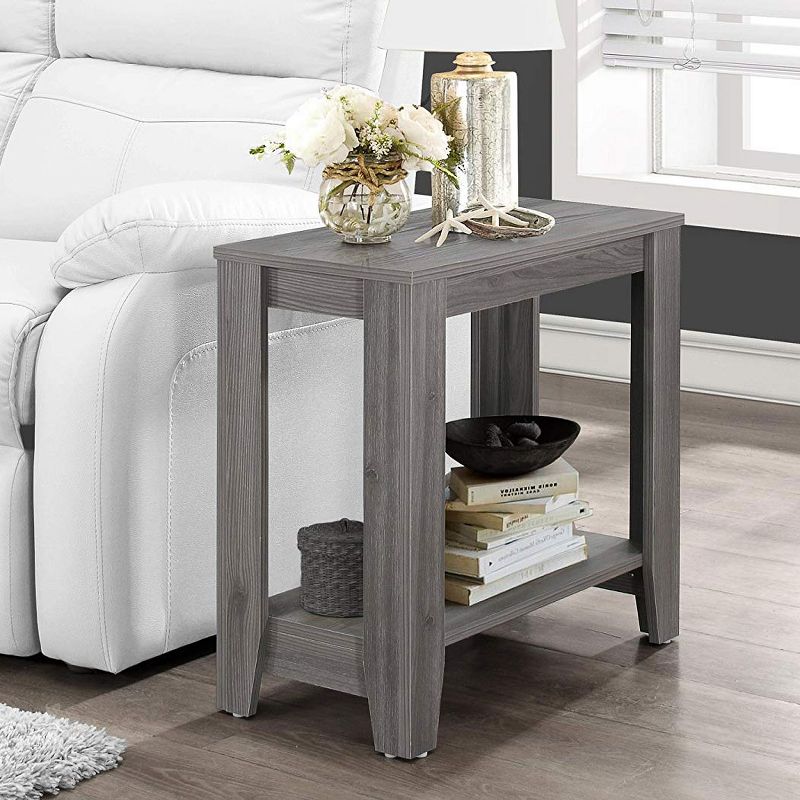 Monarch Specialties Contemporary Design Accent Rectangular Side End Table, Gray