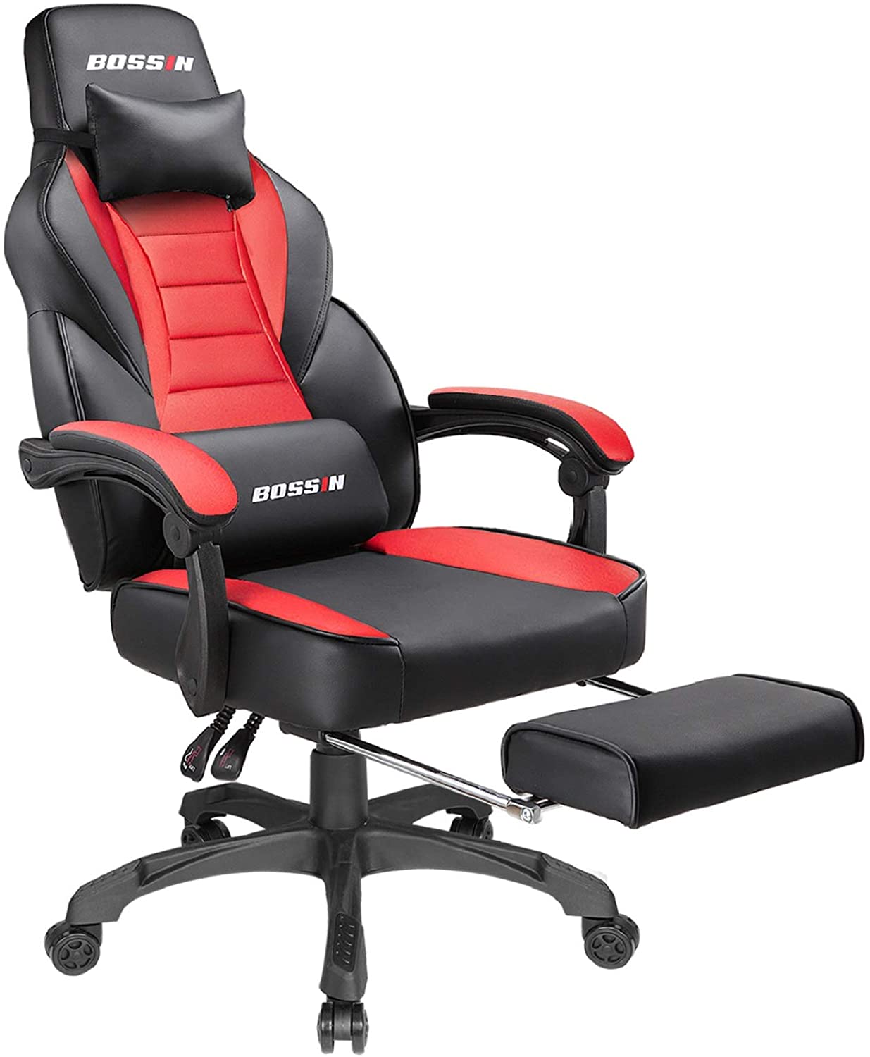 Gaming Chair, Racing Style Computer Desk Chair Padded Armrests Ergonomic Lumbar Support Adjustable Height