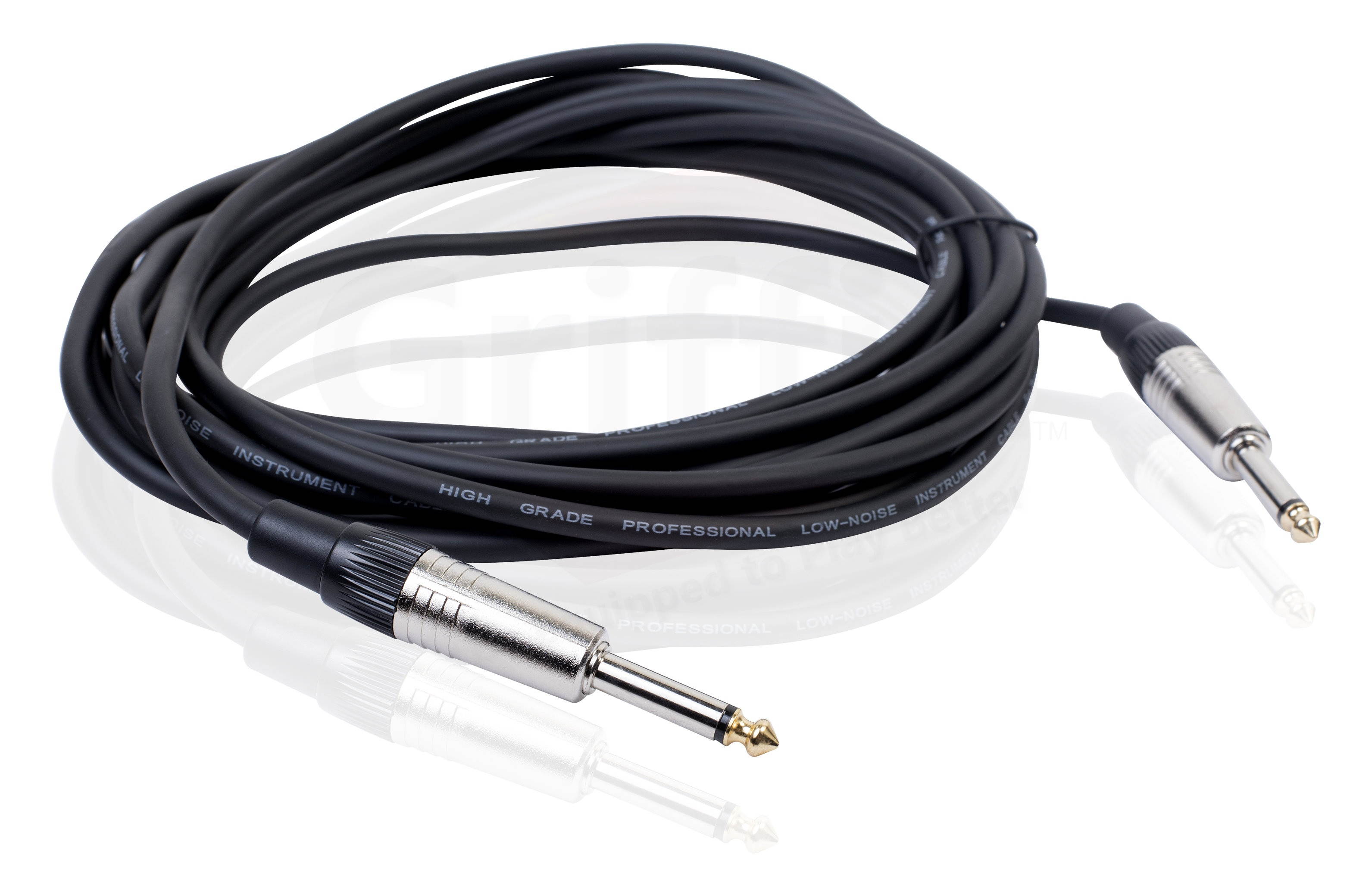 Guitar Cables (10 Pack) Instrument Cord by FAT TOAD | 20 AWG Patch Conductor for Electric Guitar, Bass, Amplifier, Speaker, Keyboard & Recording Studio | Shielded 20FT 1/4 Inch Gold Straight-End Wires