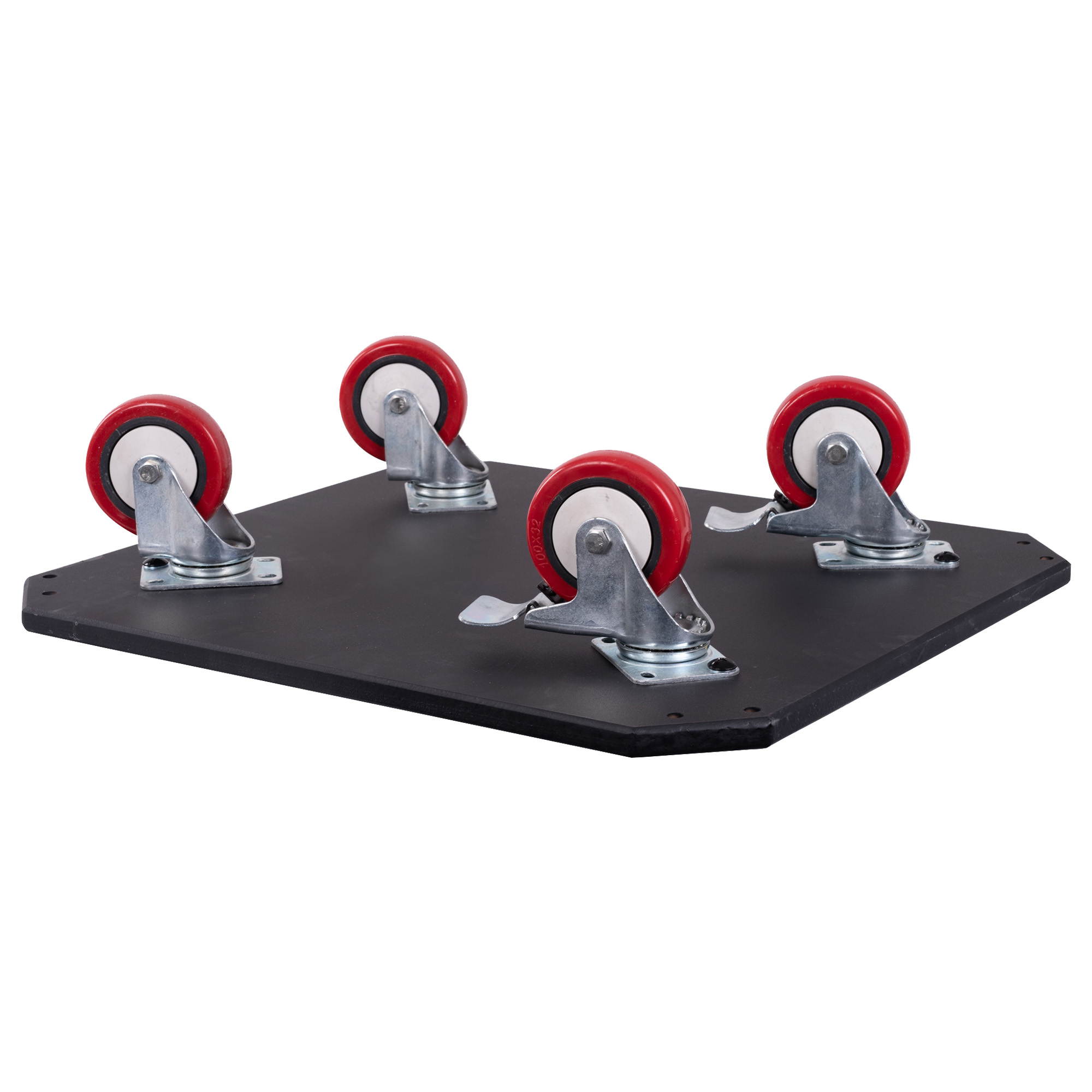 Sound Town Replacement Caster Board for Road/Rack Case, with 4-inch Wheels and Brakes (STRC-CB)