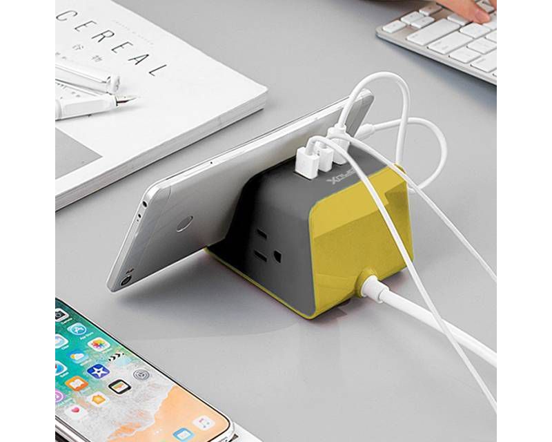 MyDesktop 29W Wireless Charging Stand with 3 USB Ports and 2 Power Outlets