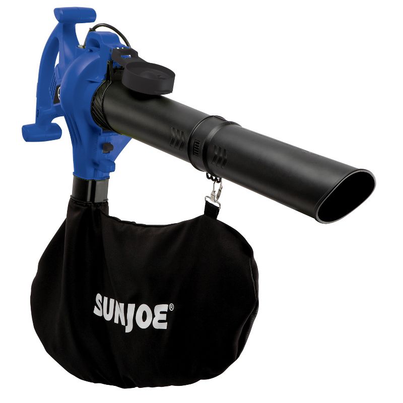 Sun Joe SBJ603E-SJB 3-in-1 Electric Blower | 240 MPH | 13 Amp | Vacuum | Mulcher (Blue)