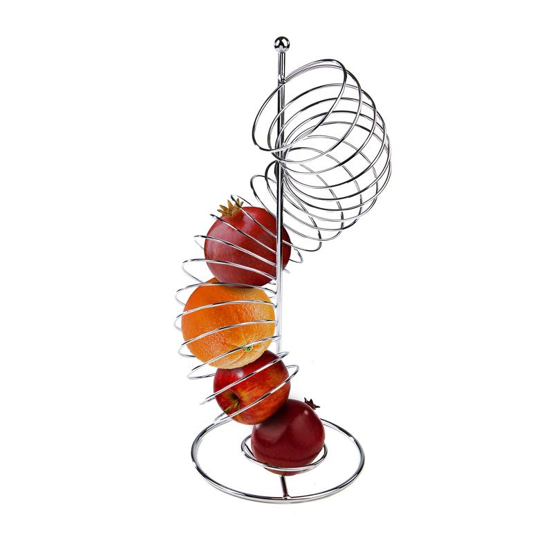 Mind Reader Stainless Steel Spiral Fruit Basket Holder, Silver