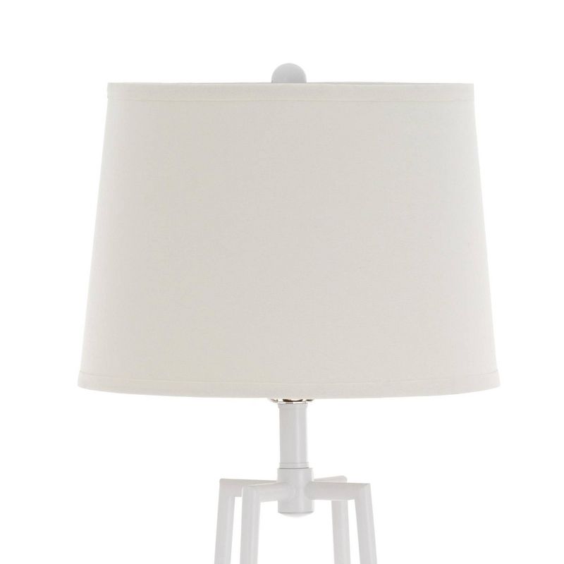 58" Etagere Floor Lamp with Shelves with Linen Shade White - Cresswell Lighting