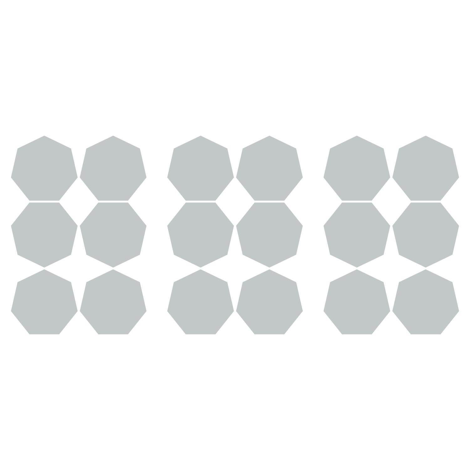 LiteMark 3.5 Inch Yellow Heptagon Decals - Pack of 18