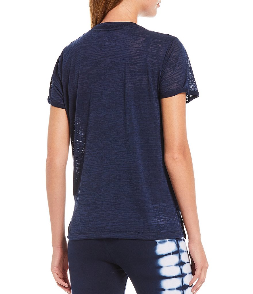 Marc New York Short Sleeve V-Neck Burnout Jersey Tee