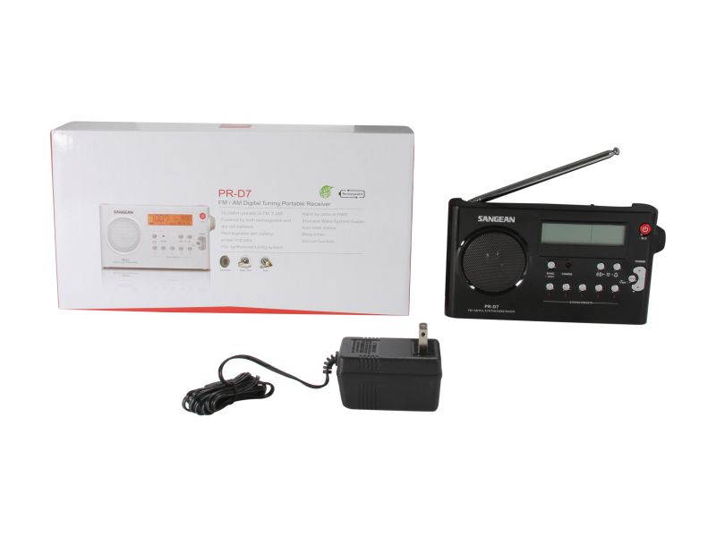 Sangean Portable Rechargeable Radio PR-D7 Black