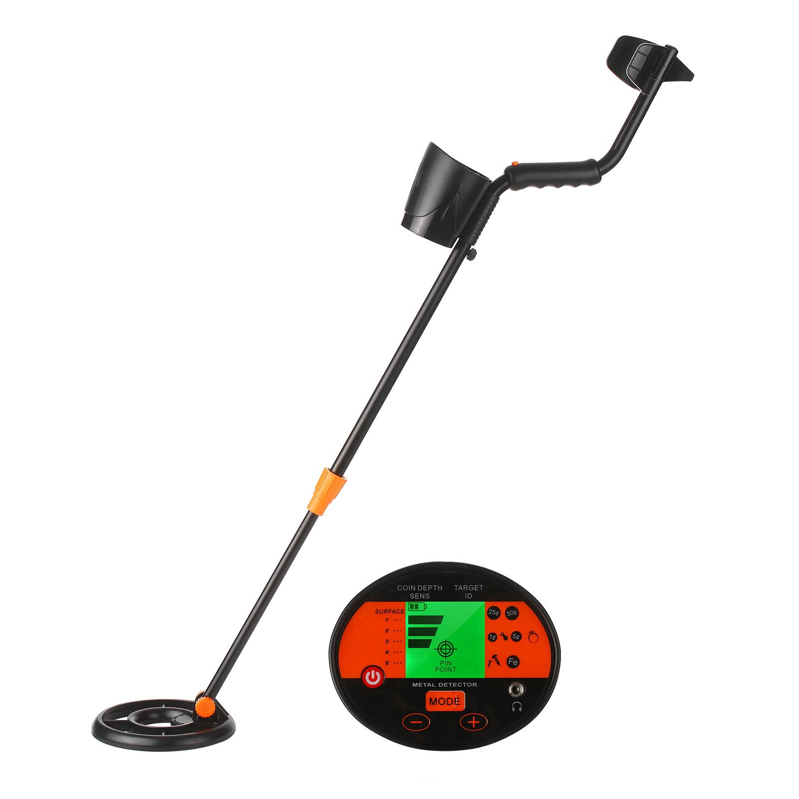 Outdoor Underground Metal Detector Easy Installation Gold Metal Finder Treasure Hunter Sensitivity Adjustable for Gold Metal Jewelry Detecting Tool with Pinpointing Function