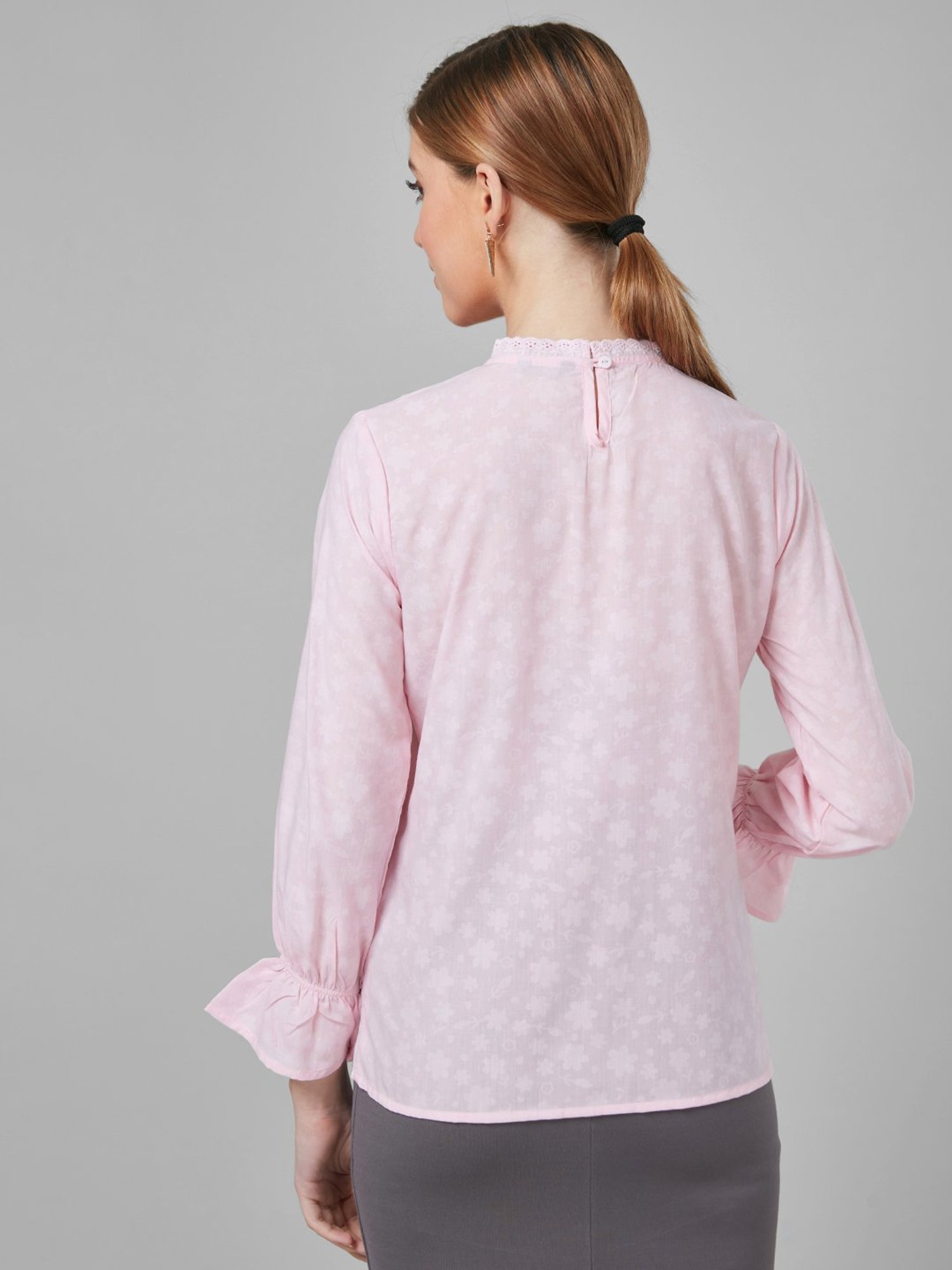 Style Quotient Pink Cotton Floral Print Top