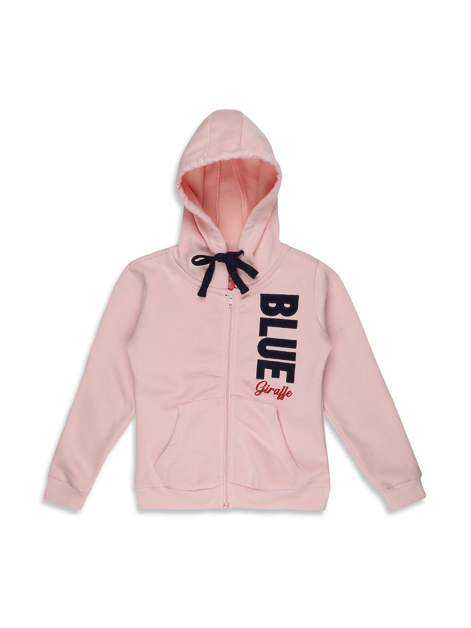 Blue Giraffe Kids Pink Printed Hoodie
