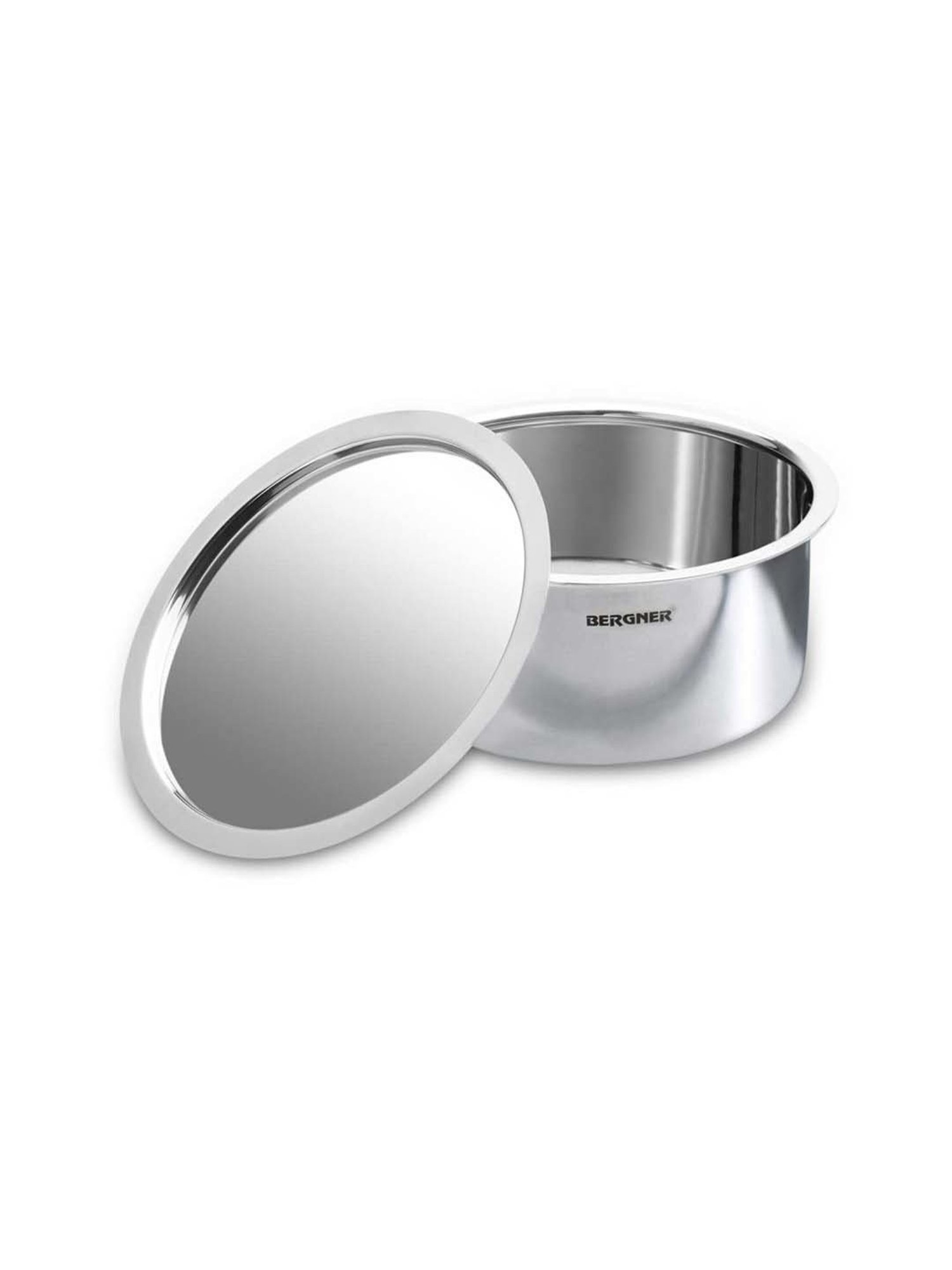 Bergner Argent Triply Silver Stainless Steel 14 cm Induction Patila Pot With Lid (1 L)