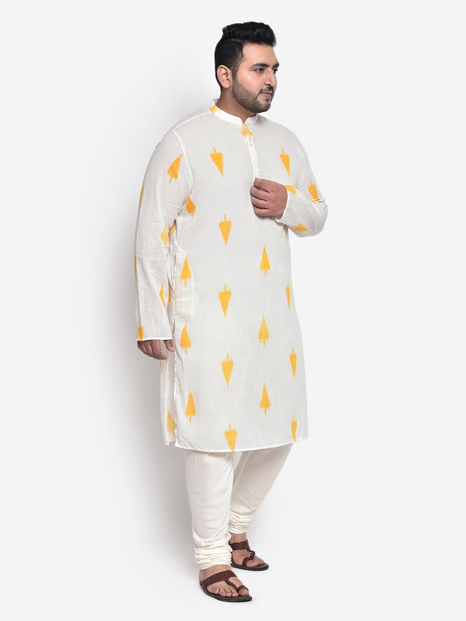 KISAH PLUS Beige Regular Fit Printed Kurta