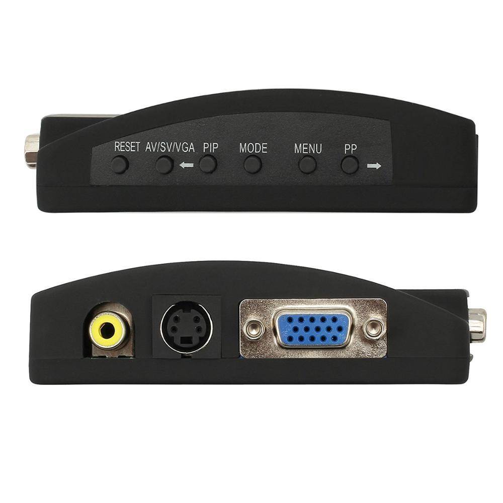 PC Laptop Composite Video TV RCA Composite S-Video AV In to PC VGA LCD Out Converter Adapter Switch Box