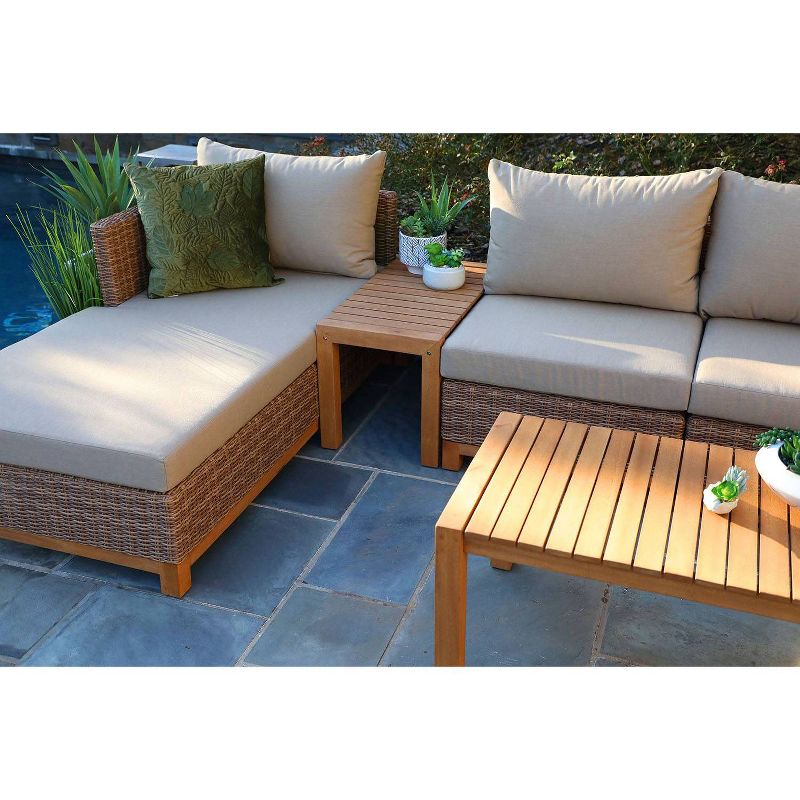 Hillgrove 6pc Sectional Seating Set Brown - Canopy Home and Garden
