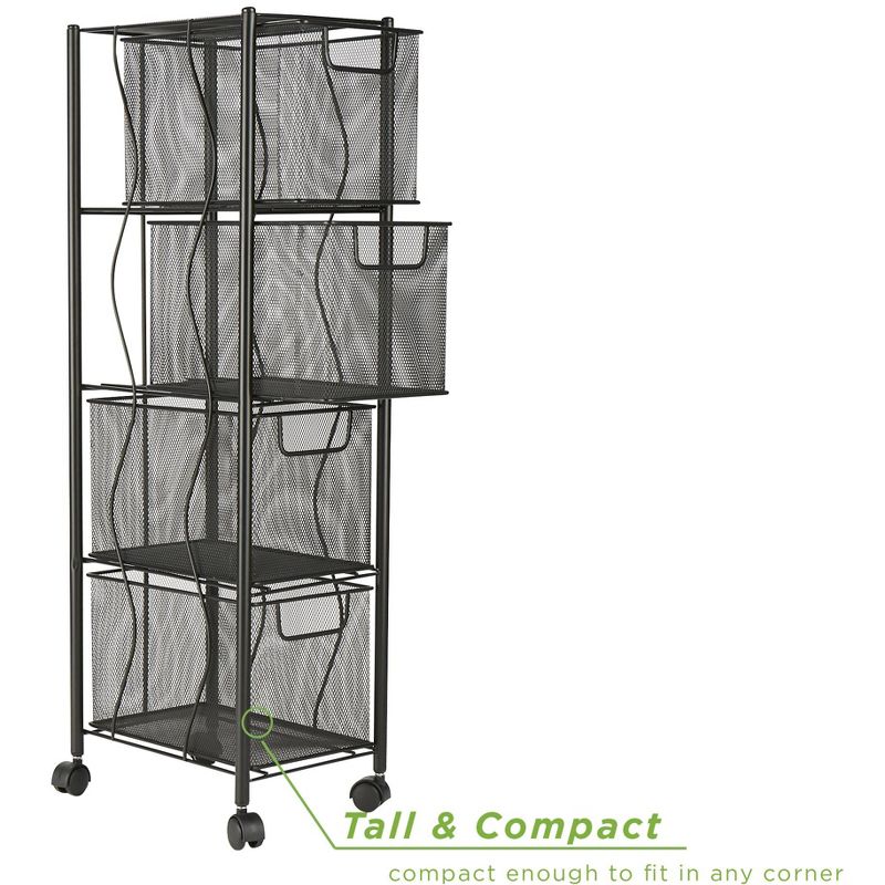 Mind Reader Rolling File Cabinet with Drawers Craft Cart Organizer