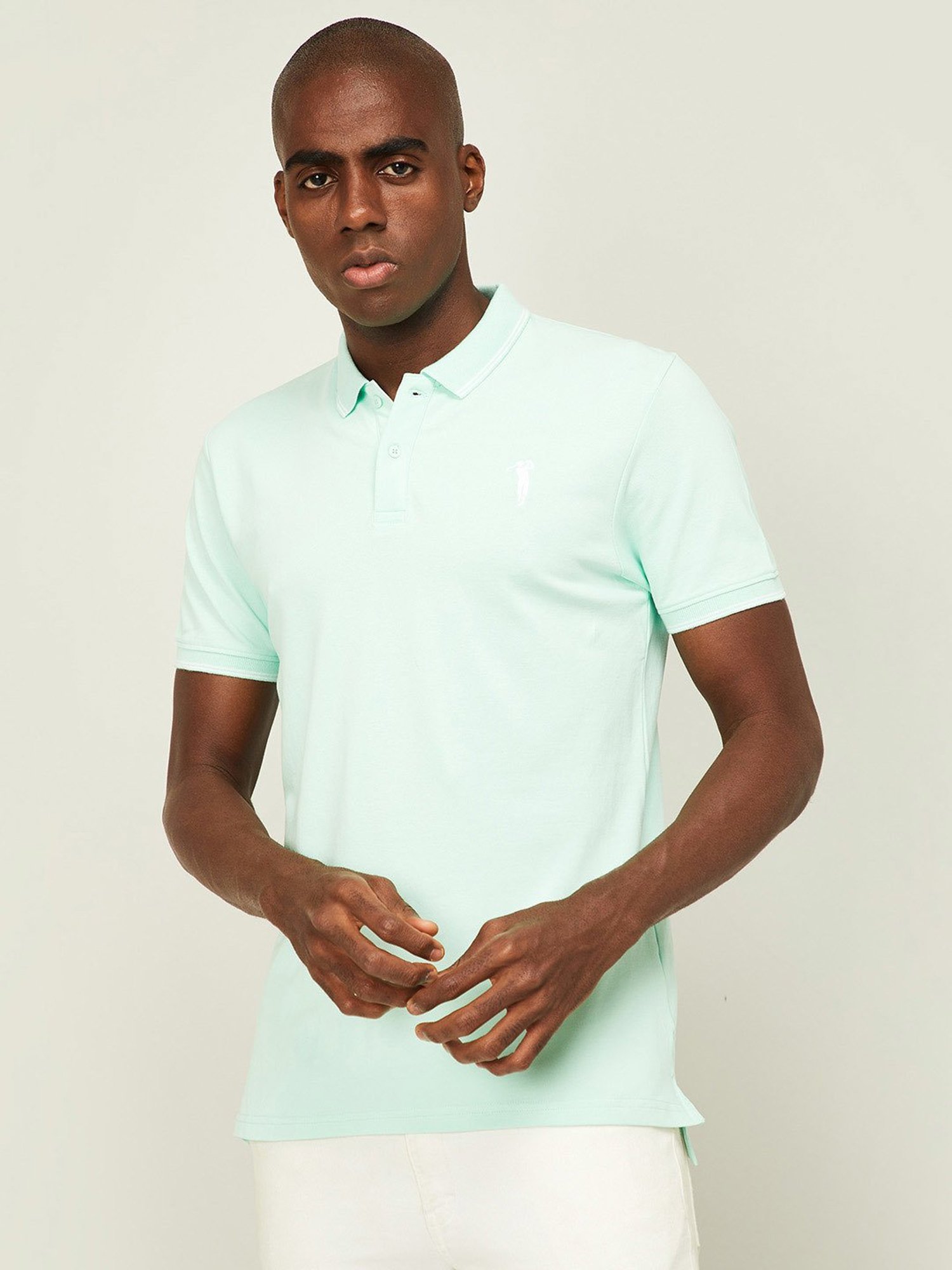 Bossini Light Green Regular Fit Polo T-Shirt