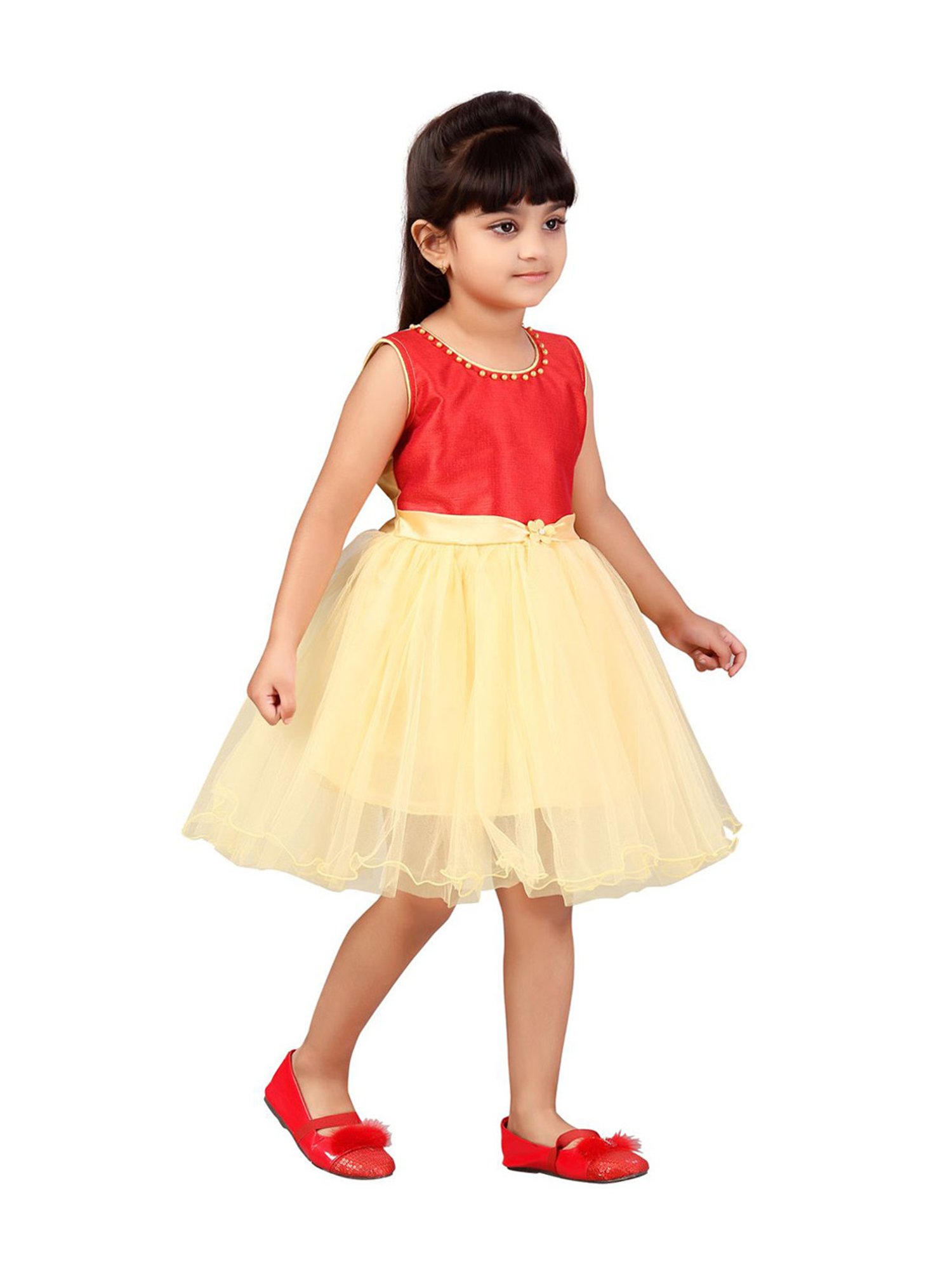 Aarika Kids Red Regular Fit Dress