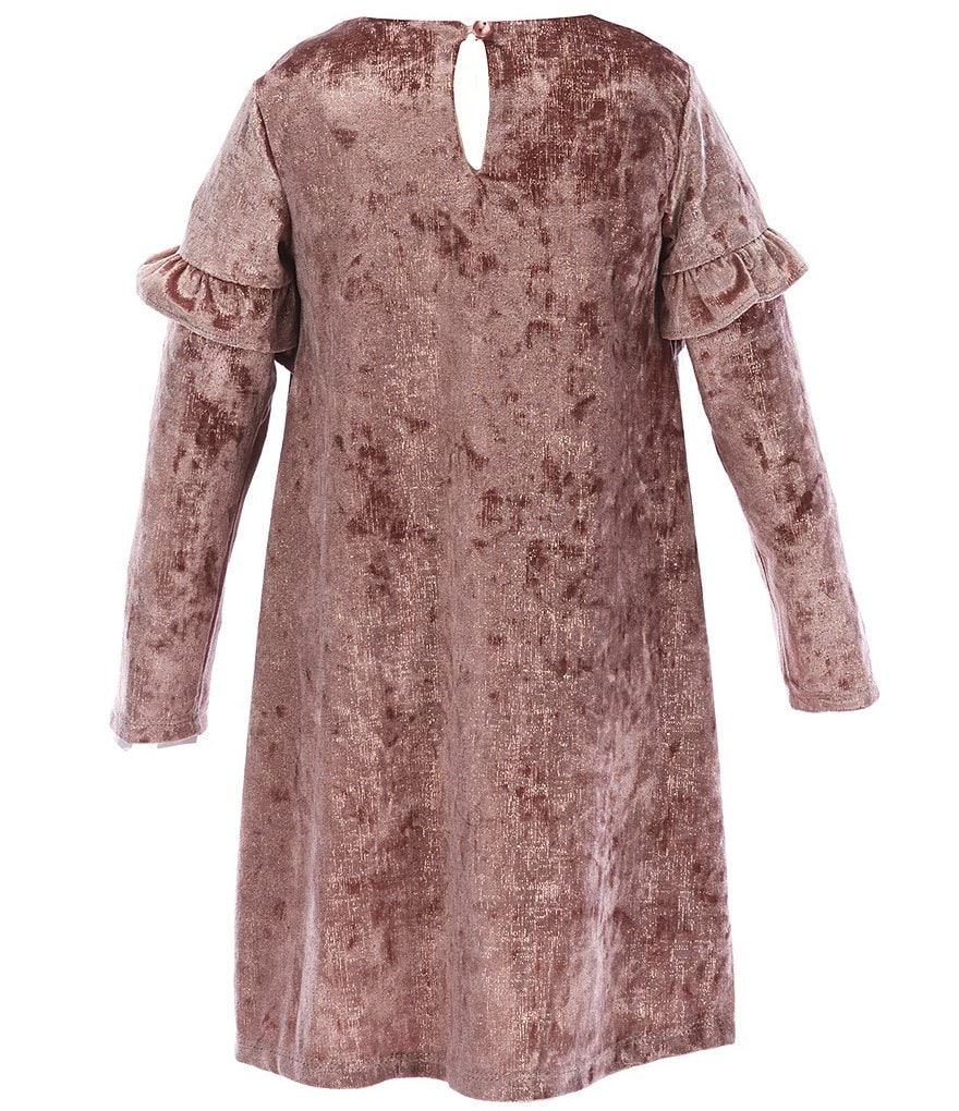 Rare Editions Little Girls 2T-6X Bow-Waist Satin/Jacquard-Stripe Hi-Low Ballgown